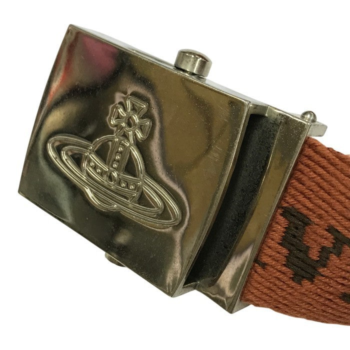 Vivienne Westwood ヴィヴィアンウエストウッド ベルト メンズ ガチャベルト GI 布 ロゴ オーブ オレンジ系 中古 T1