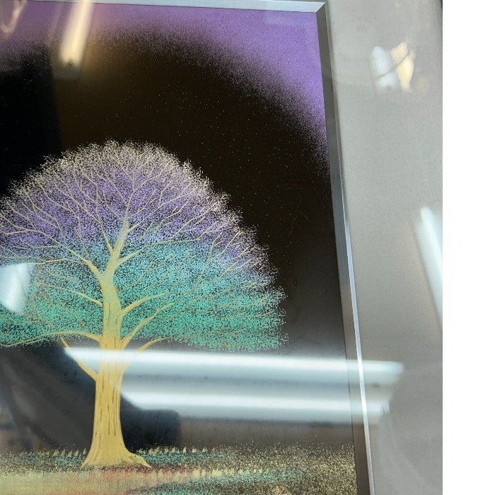 輪島塗 友田祐次 作 沈金 漆芸額 額 絵 インテリア おしゃれ 大樹 中古 W４