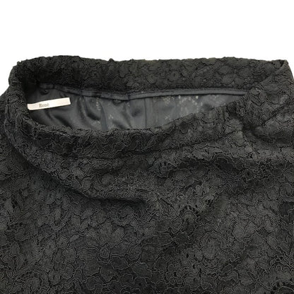 Rene ルネ テーパードパンツ レディース コットン 総レース ウエストゴム クロップド ブラック 36サイズ 6145090 中古 T1