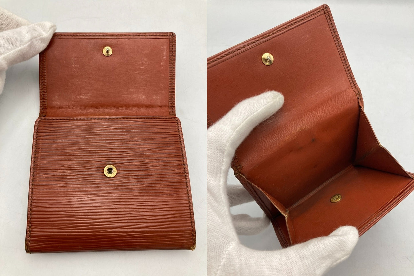 LOUIS VUITTON ルイヴィトン エピ ポルト モネ・ビエ カルト クレディ ケニアブラウン M63483 Wホック 財布 中古 D4