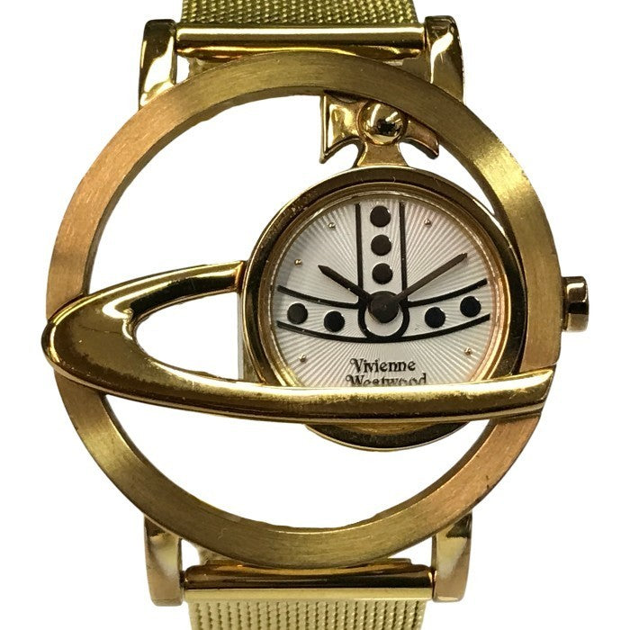 Vivienne Westwood ヴィヴィアンウエストウッド 腕時計 レディース クォーツ アナログ サークルオーブ 金属ベルト ゴールド VW-77A3 中古 T1