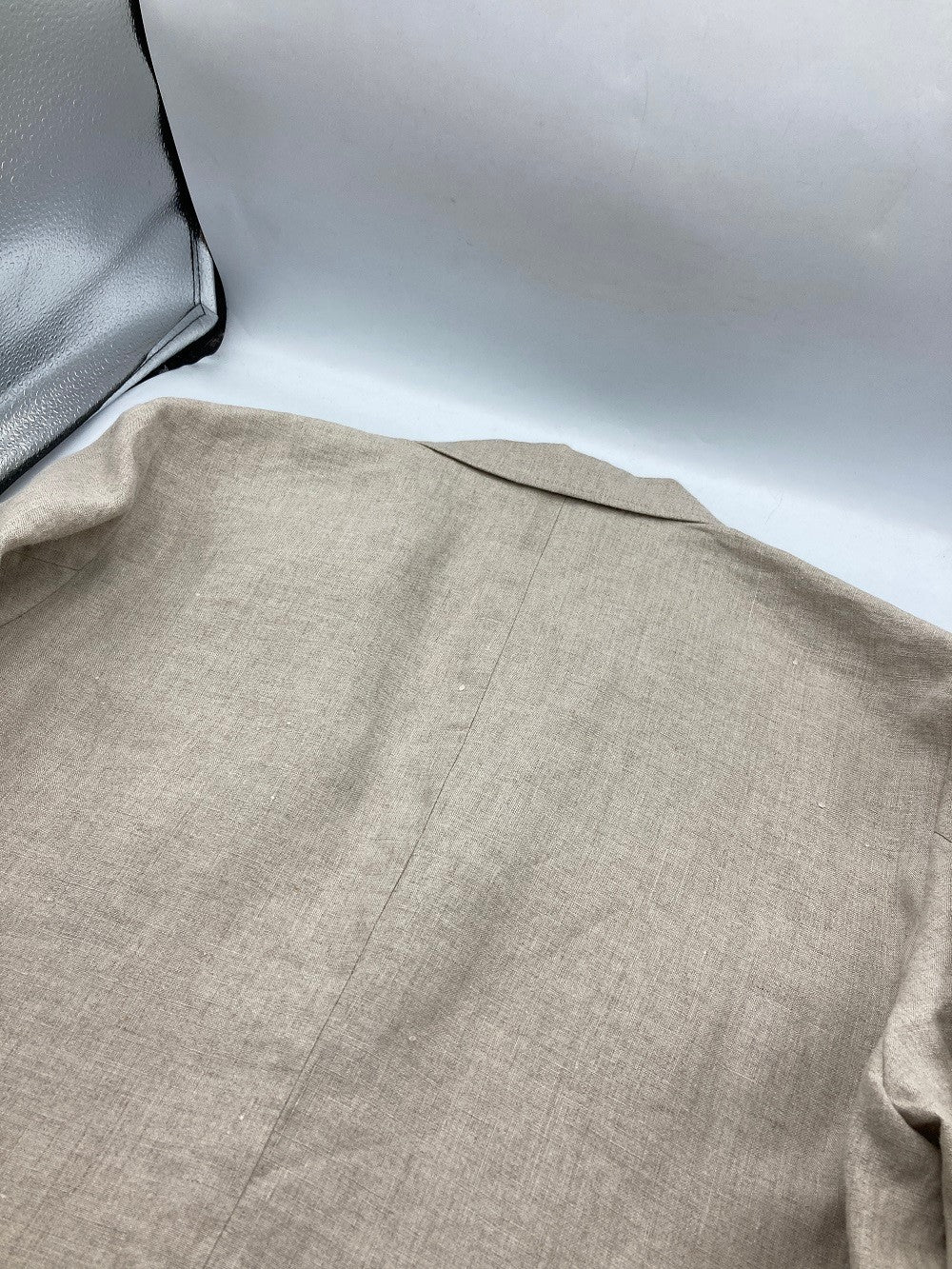 無印良品  リネン 洗いざらし ジャケット 生成 サイズL メンズ 中古 D4