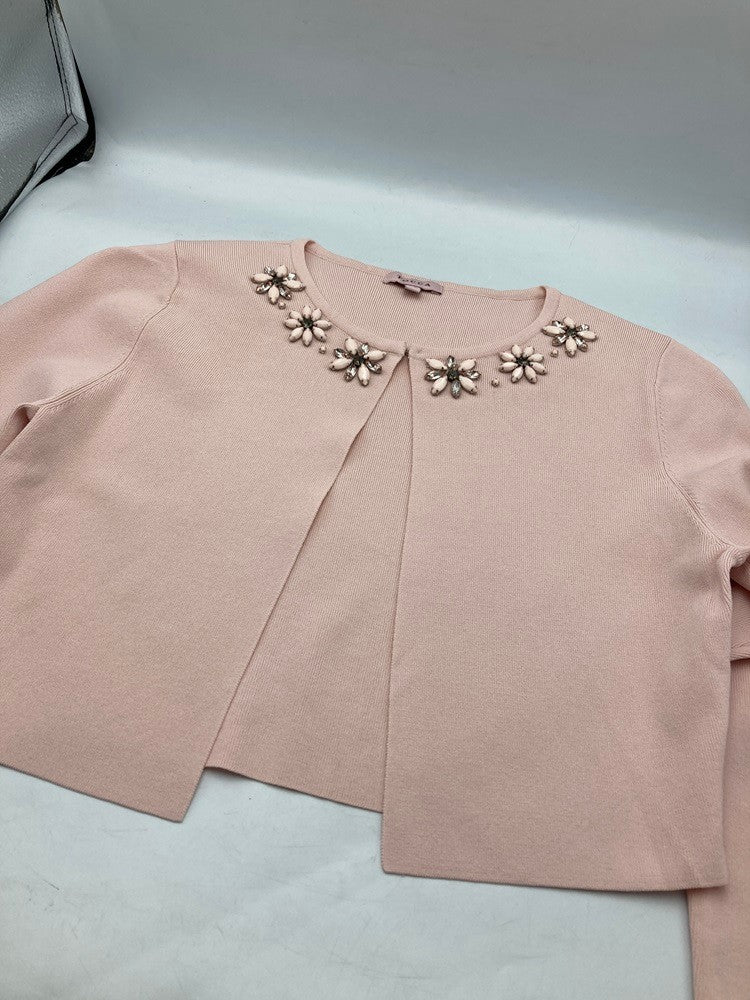 TOCCA トッカ ビジュー付 ボレロ カーディガン サイズXS ピンク 中古 D4