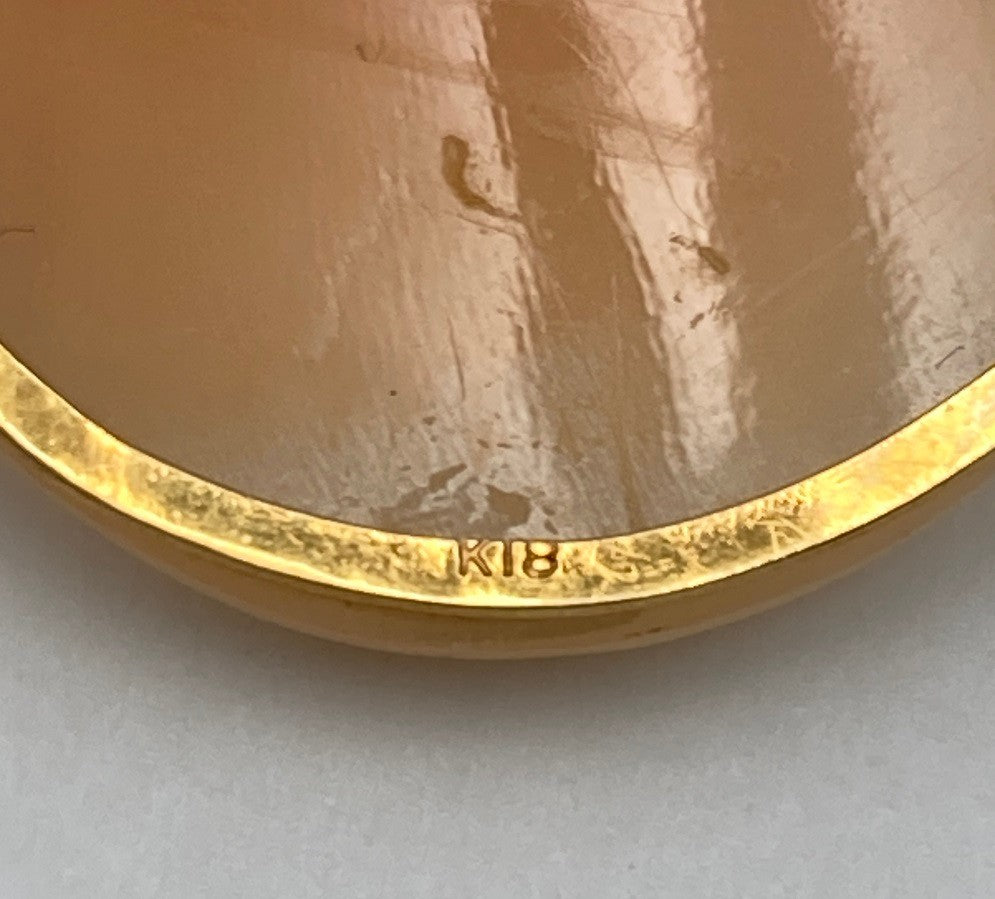 K18 シェルカメオ ブローチ 女性の横顔 中古 4