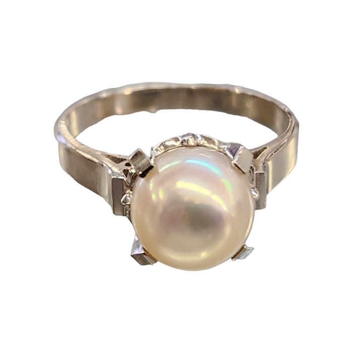 Pt900 パール 8.2mm リング レディース プラチナ 13号 中古 T1