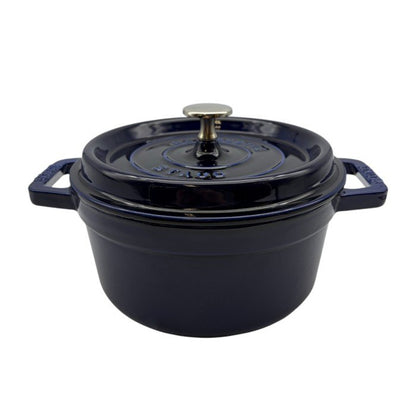 staub ストウブ ココット ラウンド グランブルー ホーロー鍋 40510-264 キッチンツール 調理器具 2.2L 20cm 中古 W1