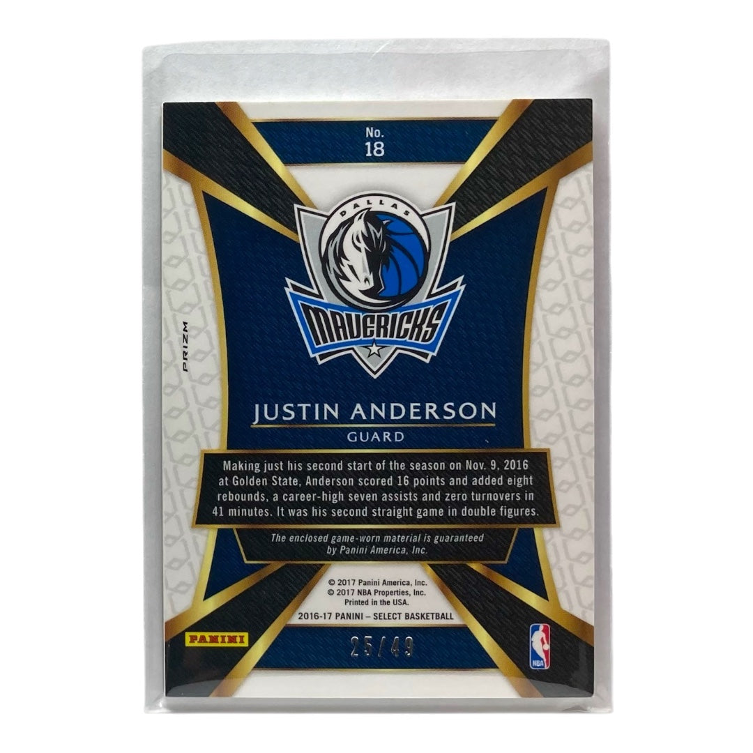 PANINI NBAカード SELECT PRIZM JUSTIN ANDERSON DALLAS MAVERICKS /49 #18 中古 IT2