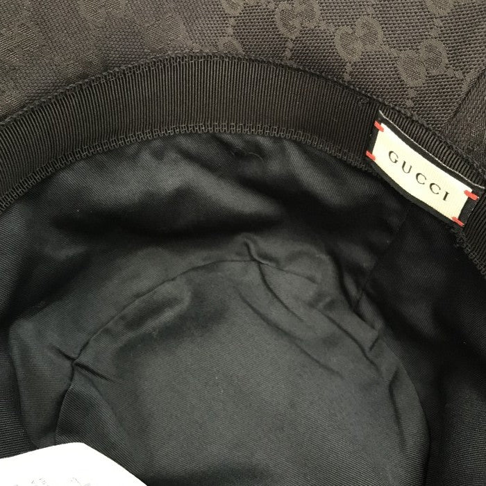 GUCCI グッチ GGキャンバス バケットハット ユニセックス GGマーモント コットン ブラック Mサイズ(58cm) 576587 中古 T1