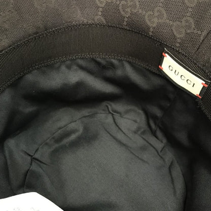 GUCCI グッチ GGキャンバス バケットハット ユニセックス GGマーモント コットン ブラック Mサイズ(58cm) 576587 中古 T1