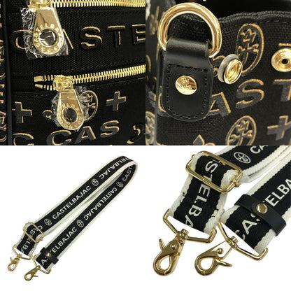 CASTELBAJAC カステルバジャック シテ ミニトートバッグ レディース 2way ショルダーバッグ 立体ロゴ シャイニー ブラック/ゴールド 089551 中古 T1