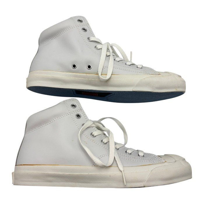CONVERSE Jack Purcell コンバース ジャックパーセル オールレザー MID スニーカー 1CK503 27cm 靴 シューズ メンズ ホワイト 中古 W４