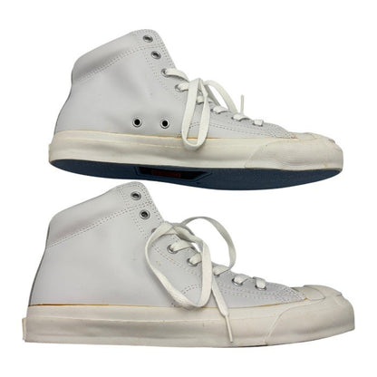 CONVERSE Jack Purcell コンバース ジャックパーセル オールレザー MID スニーカー 1CK503 27cm 靴 シューズ メンズ ホワイト 中古 W４