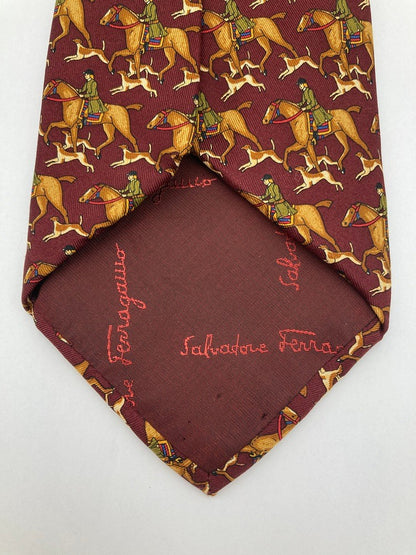 Salvatore Ferragamo サルヴァトーレ フェラガモ 馬柄 乗馬 ネクタイ 中古 D4