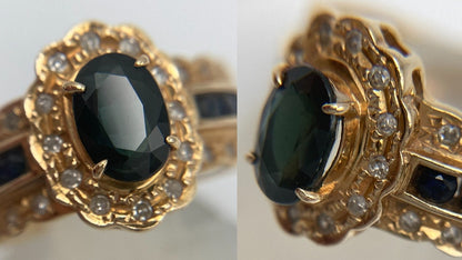 K18 アレキサンドライト1.11ct ダイヤ0.15ct リング 11号 中古 D4