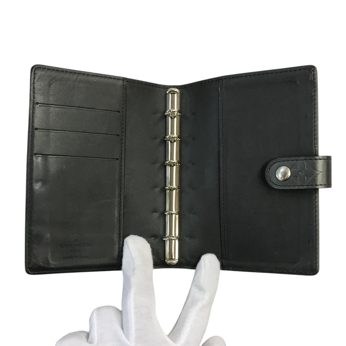 LOUIS VUITTON ルイヴィトン モノグラムマット アジェンダPM 手帳カバー ユニセックス ビジネス 6穴タイプ ブラック(グレー) R20932 中古 T1
