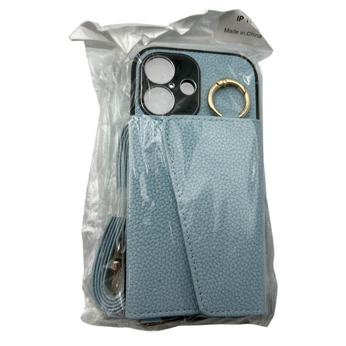 iPhone16 ショルダー付き レザー調 スマホケース ベージュ ブラック 水色 アイフォン16 スマホショルダー レディース かわいい 中古 W４