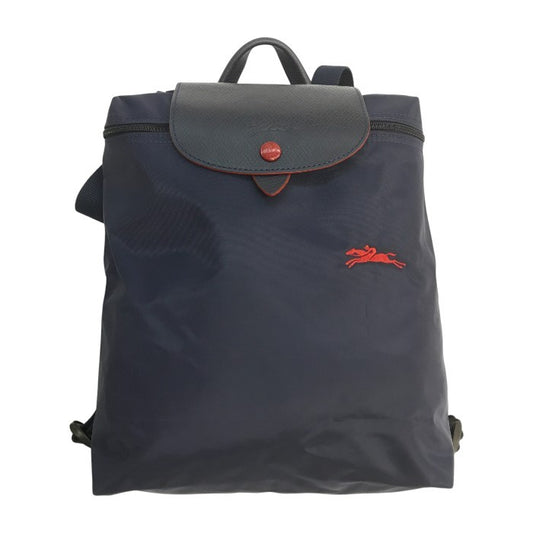 LONGCHAMP ロンシャン ルプリアージュ SAC A DOS リュックサック レディース 折りたたみ バックパック ナイロン ネイビー 1699 619 556 中古 T1