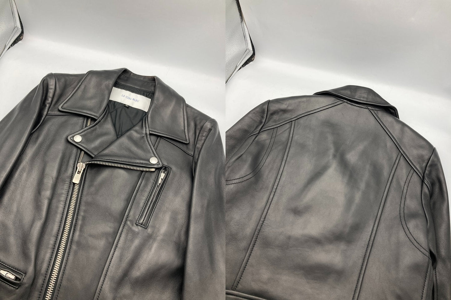 LE CIEL BLEU ルシェルブルー ラムレザー ダブルライダース ジャケット 19S64002-1 サイズ36 レディース 中古 D4