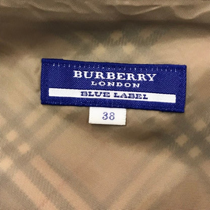 BUBERRY BLUE LABEL バーバリー スカート レディース 台形 ウール チェック柄 ベルト 膝丈 ベージュ 38サイズ FLF70-536 中古 T1