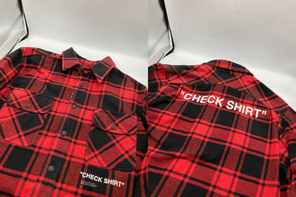 OFF-WHITE オフホワイト クオート フランネルシャツ サイズM 中古 D4