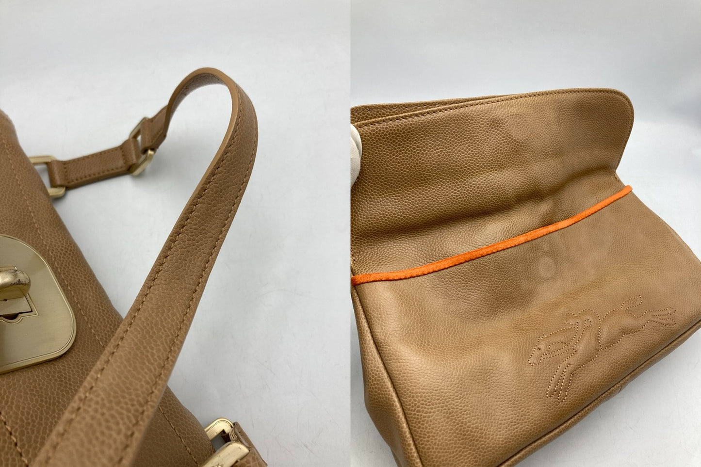 LONGCHAMP ロンシャン レザー ターンロック ショルダーバッグ 中古 D4