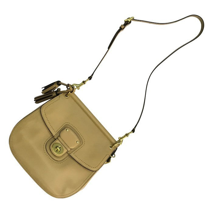 COACH コーチ ハンドバッグ レディース レザー 2way 斜め掛け ショルダー ターンロック ベージュ 22382 中古 T1