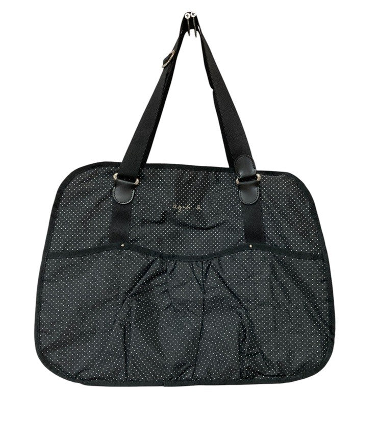 agnes b. VOYAGE アニエスベー ボヤージュ ナイロン ボストンバッグ ドット 水玉 中古 D4