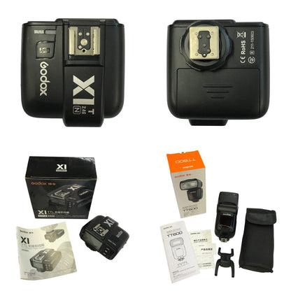 Godox カメラ用ストロボ & フラッシュトリガー セット ブラック 2.4GHz ワイヤレス 無線 スピードライト TT600/X1T-N 中古 T1