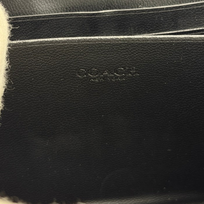 COACH コーチ ラウンドファスナー 長財布 F75000 ブランド メンズ レディース ブラック 中古 W４