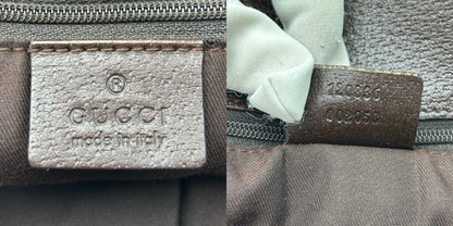 GUCCI グッチ GGキャンバス トート バッグ 120836 ブラウン 鞄 ブランド レディース おしゃれ レザー 中古 W４