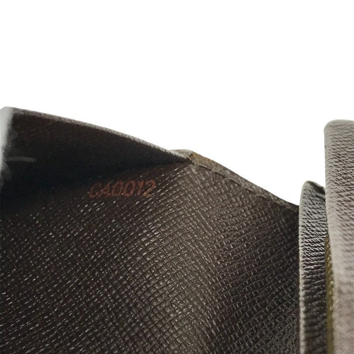 LOUIS VUITTON ルイヴィトン ダミエ エベヌ ポルトモネビエトレゾール 財布 2つ折り 小銭入れ付き ブラウン N61730 中古 T1