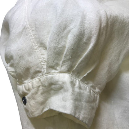 Honnete オネット シャツワンピース レディース 麻 トップス ホワイト 半袖 夏 中古 KW1