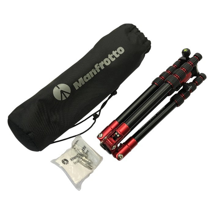 Manfrotto Element トラベル三脚 レッド スモール アルミ製  5段 コンパクト カメラ 運動会 旅行 MKELES5RD-BH 中古 T1