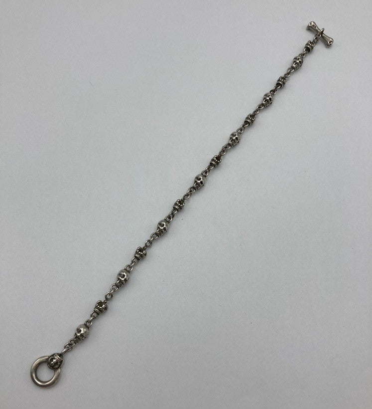 JUSTIN DAVIS ジャスティンデイビス SKULL DIVINE ブレスレット サイズM シルバー925 中古 D4