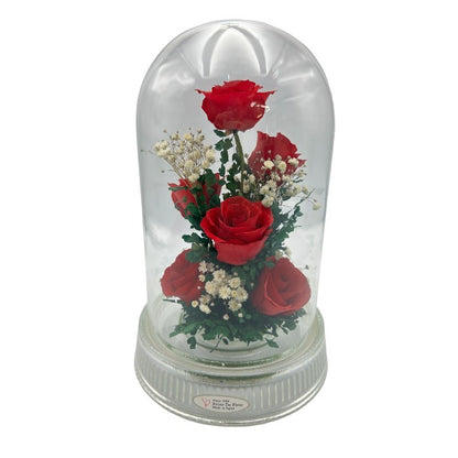 Reine De Fleur レンデフロール ボトルフラワー H-S 薔薇 カスミソウ バラ かすみ草 ドライフラワー 日本製 インテリア 置物 中古 W４