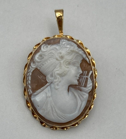 K18 カメオ ブローチ/ペンダントトップ 中古 D4