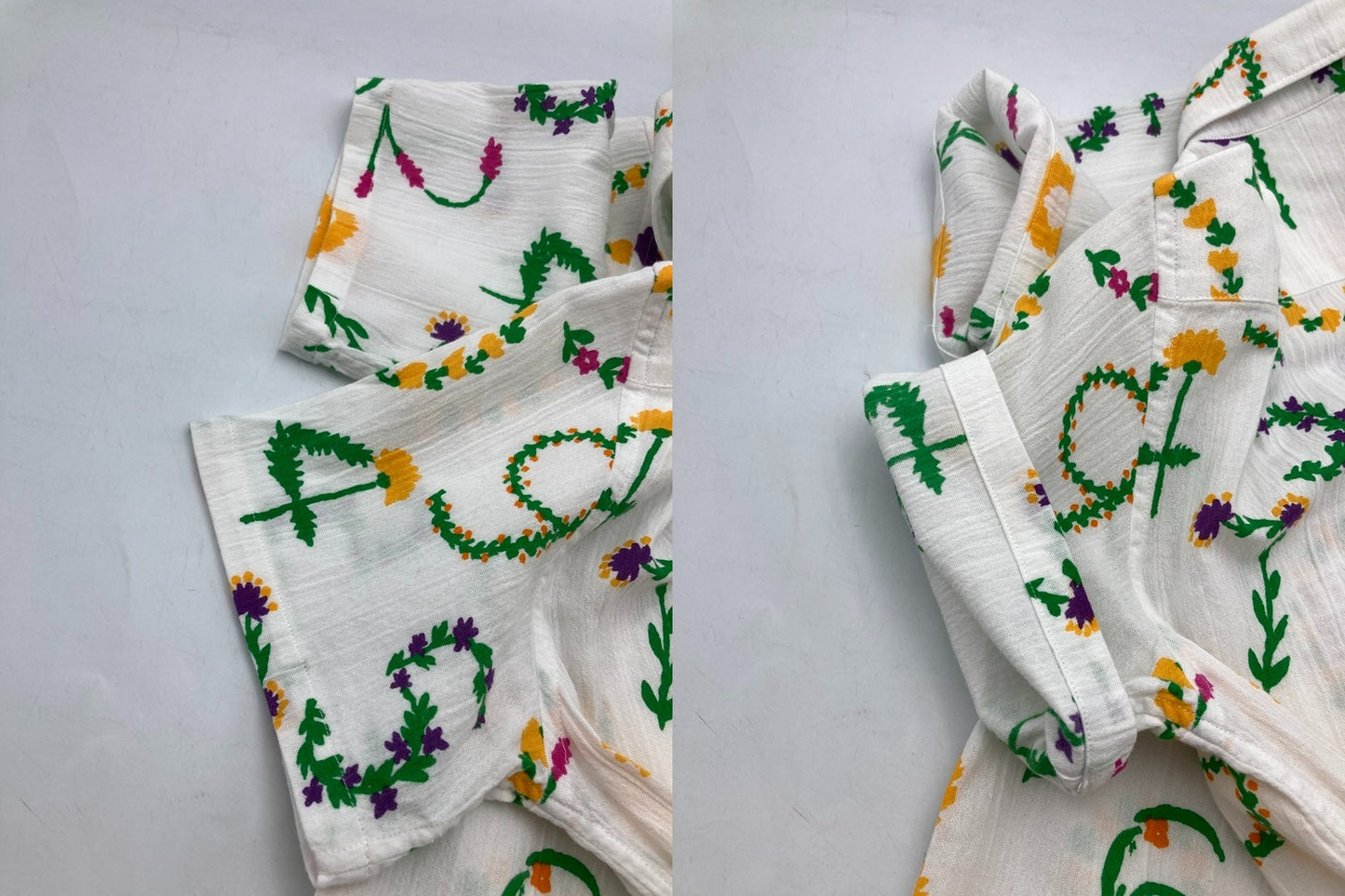 SOU・SOU ソウソウ 高島縮 半袖シャツ 花そすう サイズSS 中古 D4