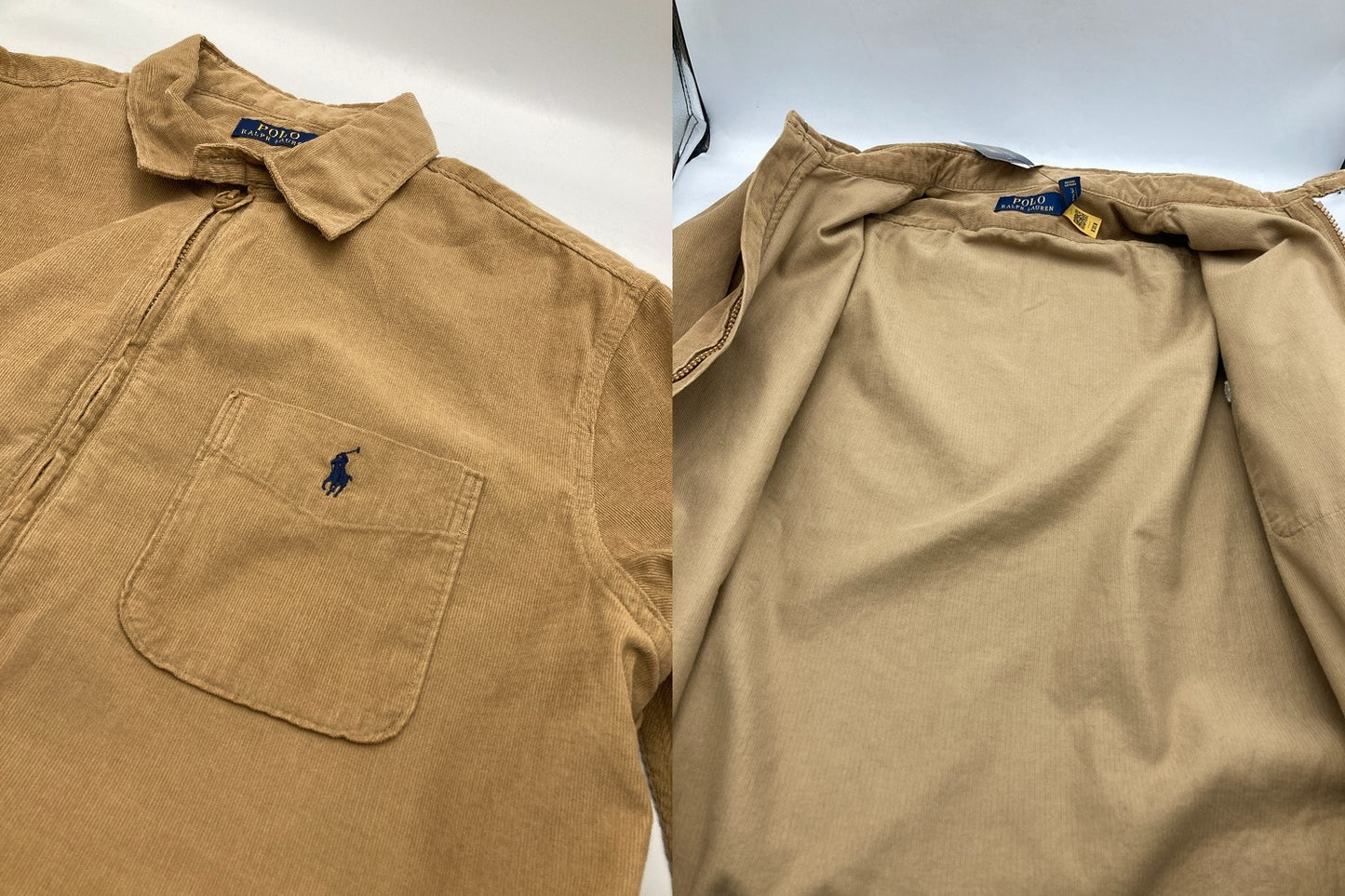 POLO RALPH LAUREN ポロラルフローレン コーデュロイ スイングトップシャツ サイズM メンズ 中古 D4