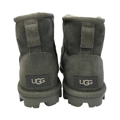UGG アグ エッセンシャルミニ ムートンブーツ レディース ESSENTIAL MINI ウール グレー 24cm 1016063 中古 T1