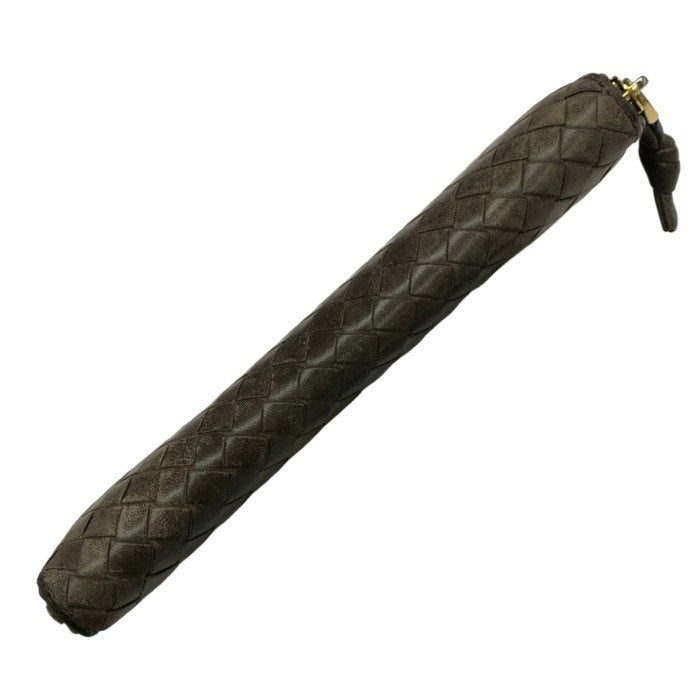 BOTTEGA VENETA ボッテガヴェネタ 長財布 メンズ イントレチャート ラウンドファスナー レザー ブラウン系 114076 中古 T1