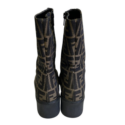 FENDI フェンディ ズッカ ブーツ 39(約26cm) 靴 シューズ ブランド レディース 中古 W1