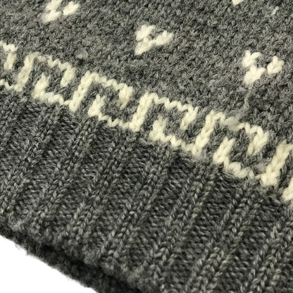MONCLER モンクレール MAGLIONE TRICOT GIROCOLLO セーター メンズ ウール 厚手ニット ノルディック柄 雪の結晶 グレー Lサイズ 020919035901 中古 T1