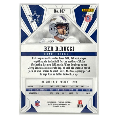 PANINI NFLカード PHOENIX BEN DINUCCI DALLAS COWBOYS /75 #187 中古 IT1