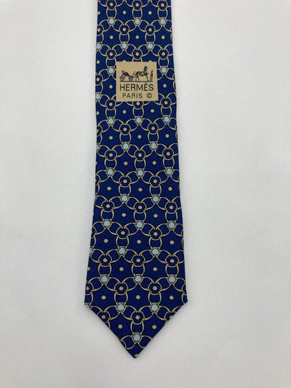 HERMES エルメス サークル模様 ネクタイ シルク100％ 7575 SA 中古 D4