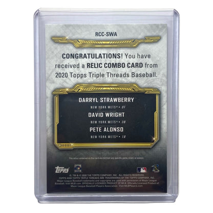 TOPPS MLBカード TRIPLE THREADS DARRYL STRAWBERRY DAVID WRIGHT PETE ALONSO METS 22/27 #RCC-SWA 中古 IT2