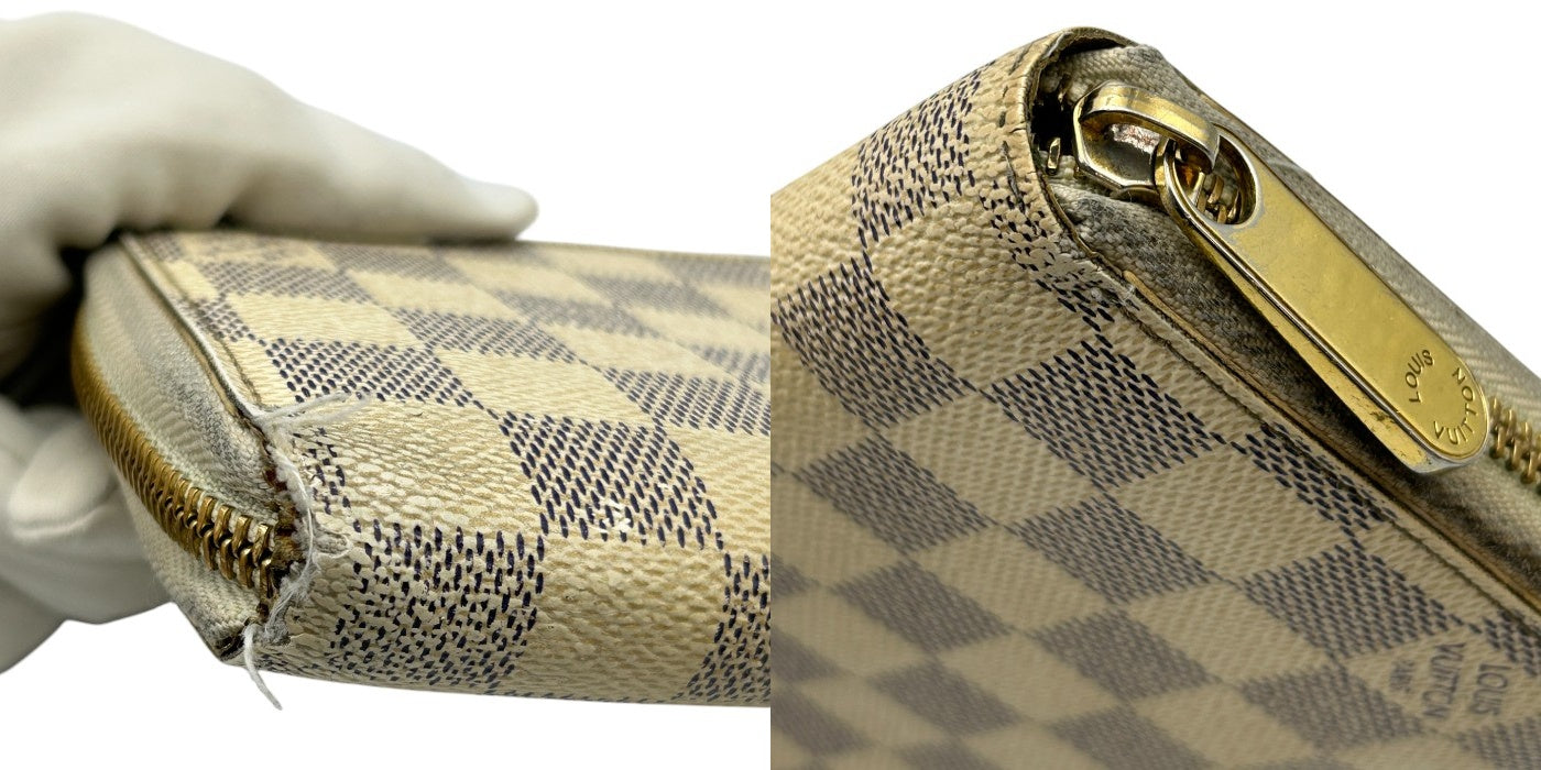 LOUIS VUITTON ルイヴィトン 長財布 ダミエアズール ジッピーウォレット N60019 メンズ レディース 財布 ブランド 中古 W 4