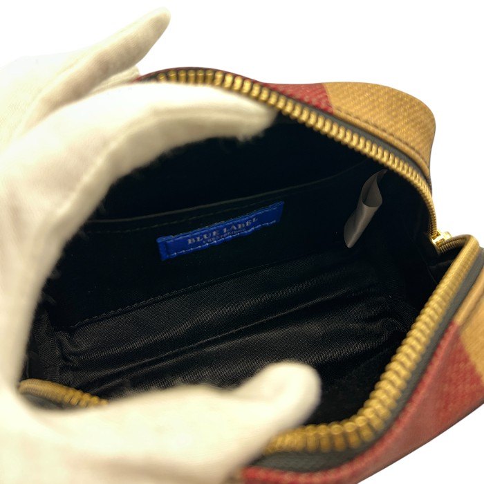 未使用品 BLUE LABEL CRESTBRIDGE ブルーレーベル クレストブリッジ ポーチ レディース チェック 小物入れ かわいい 55215-421-16 中古 W４