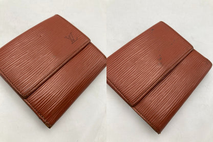 LOUIS VUITTON ルイヴィトン エピ ポルト モネ・ビエ カルト クレディ ケニアブラウン M63483 Wホック 財布 中古 D4