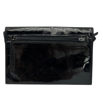 CHANEL シャネル エナメル ココマーク 財布 ブランド レディース コンパクト ブラック 中古 W４