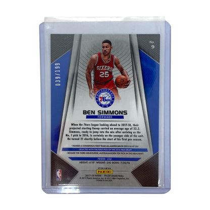 PANINI NBAカード PRIZM BEN SIMMONS 76ERS 039/199 #9 中古 IT2